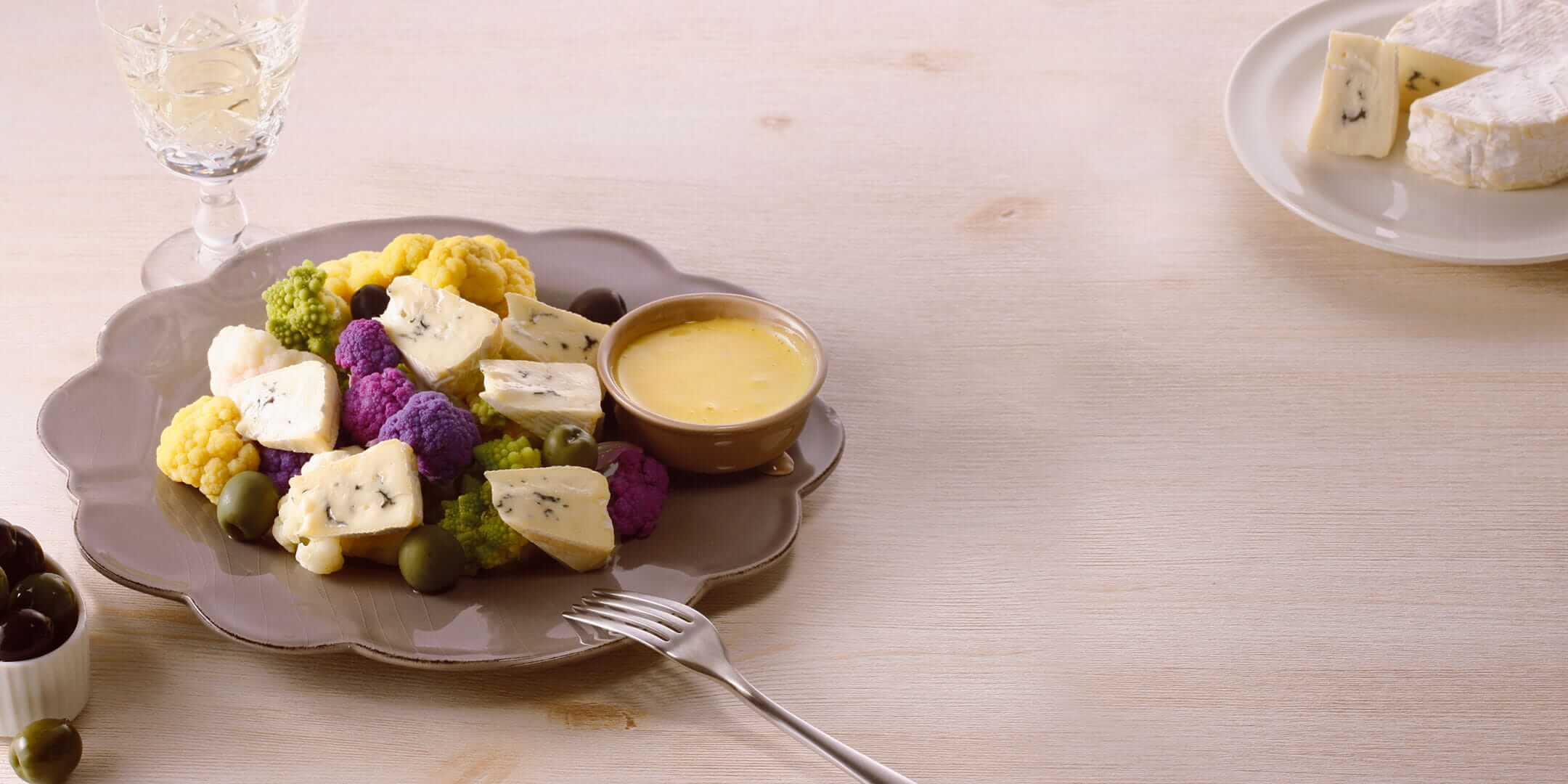 ブルーチーズとカラフルカリフラワーの彩りミックス